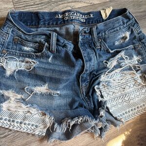American Eagle Outfitters Distressed Blue Jean Shorts